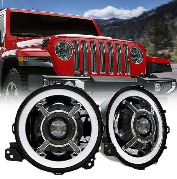 2 Adet 9 Inç Led Far Yüksek Düşük Işın Gündüz Çalışan Işık Için Jeep Wrangler JL