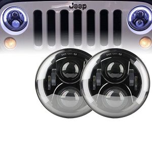 Halo Aydınlatmalı Land Rover 90 Far için Morsun 7inch Mühürlü Kiriş LED Far Projektörü