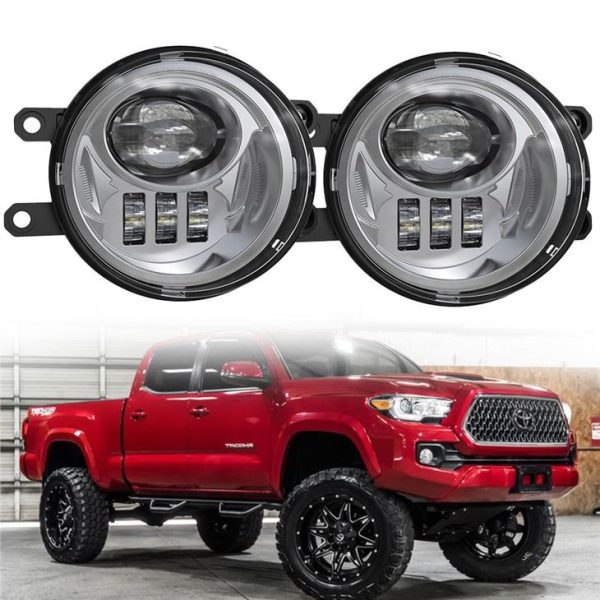 Toyota için Morsun Siyah Krom 12V LED Sis Işığı 2016 2017 2018 2019 Tacoma