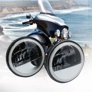 Melek Gözlü Harley-davidson Sis Lambası için Morsun LED Sürüş Sis Farları DRL