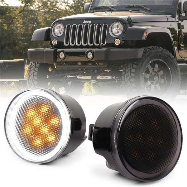 Jeep Wrangler Jk 07-14 için Halo ile Ön Izgara Işığı