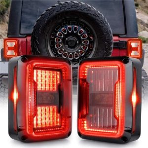 Morsun Jeep Wrangler JK 2007-2017 ABD AB Sürümü için Net Led Kuyruk Işıkları Füme