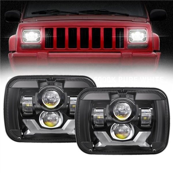 Rectangula 5x7 Led Farlar Jeep Cherokee XJ Jeep Wrangler YJ Kamyon GMC Farlar